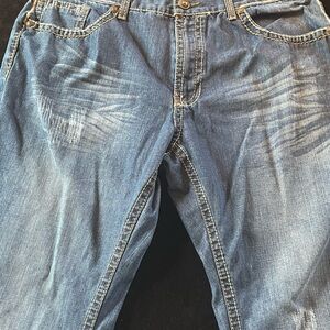 Relaxed Fit Men's Washed Blue Denim Jeans